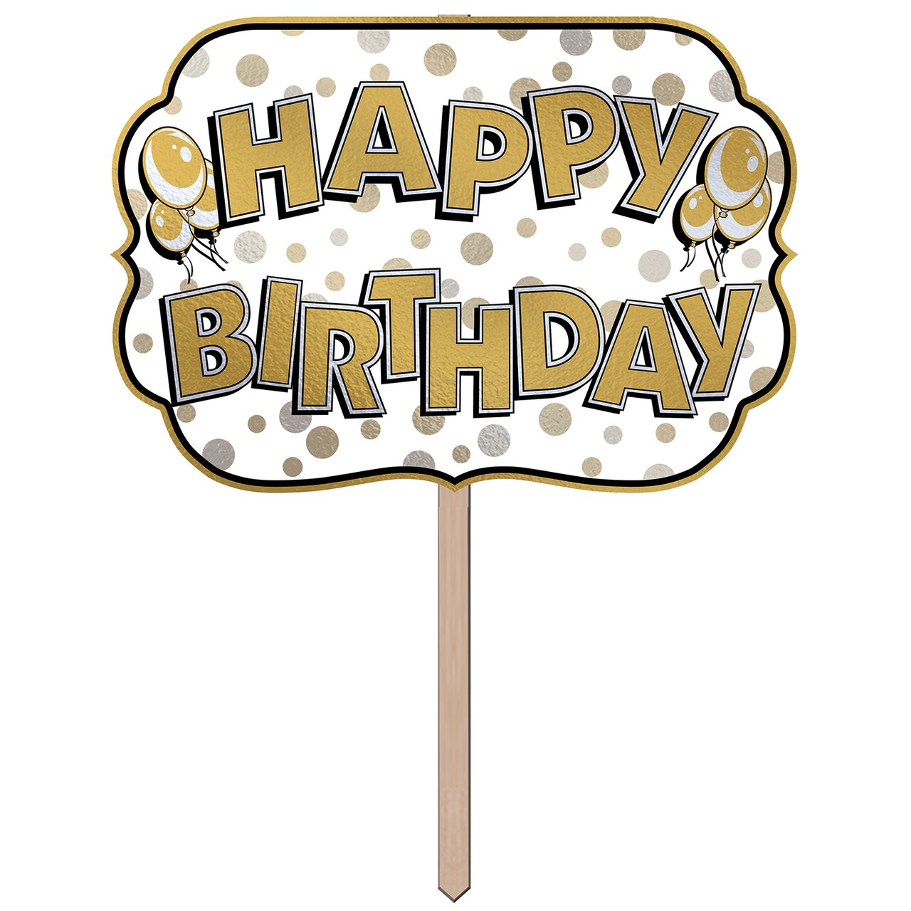 Beistle 10in. x 14½in. Foil Happy Birthday Yard Sign - 6 Pack